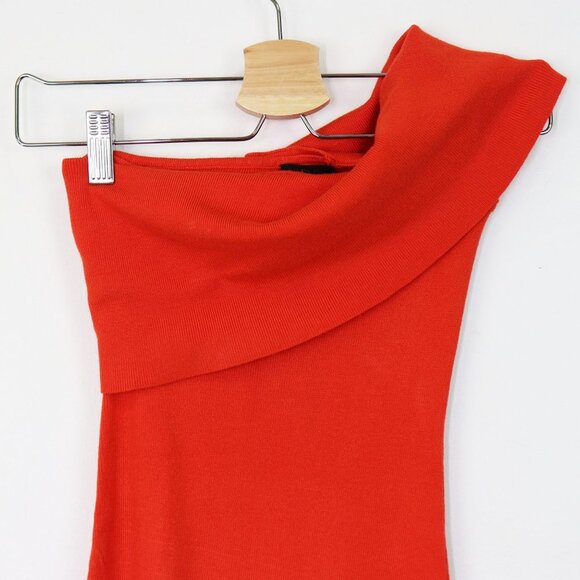 NWT NBD Ianna Dress‎ One Shoulder Sleeveless Bodycon Mini Blood Orange X Small - Picture 5 of 8